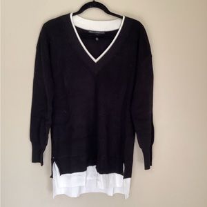 White House Black Market black and white sweater size medium petite